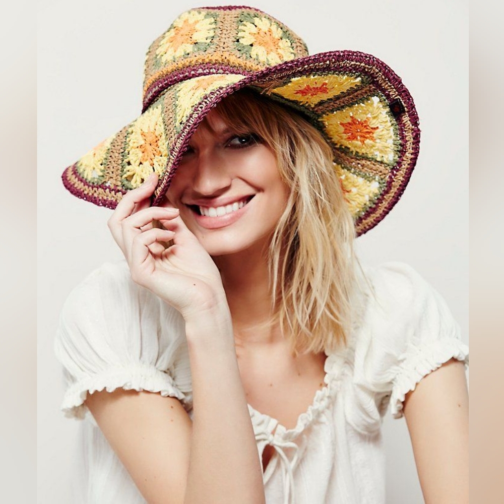 Peter Grimm Bucket Hat Crochet Granny Squares